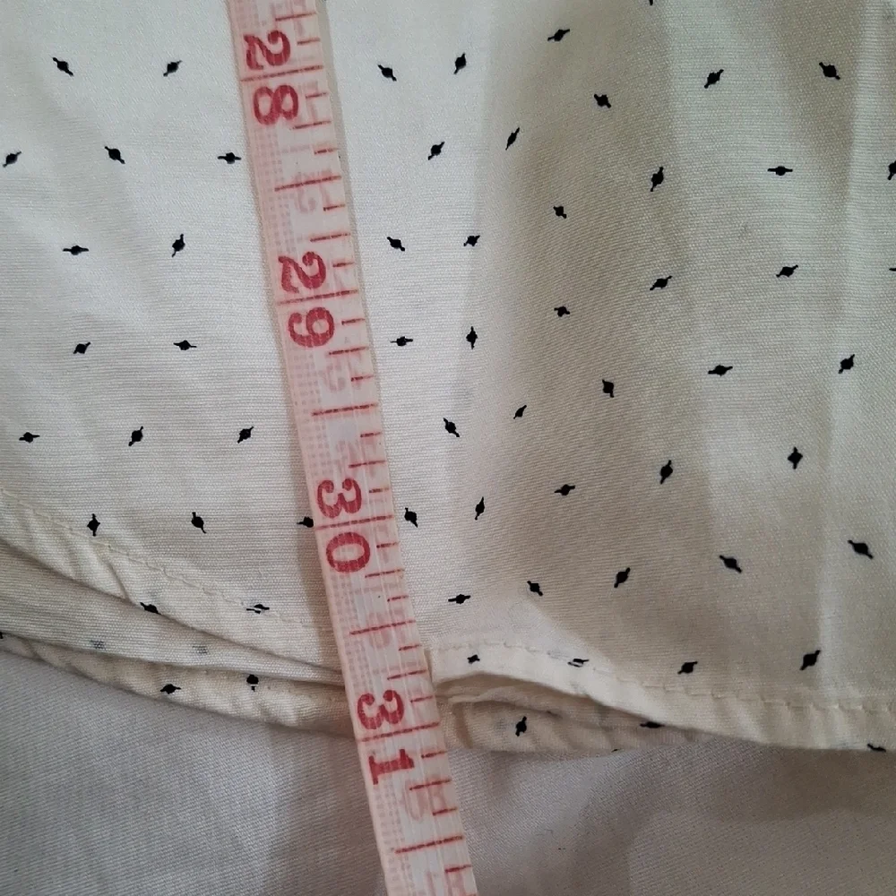 J. Crew Men's Cream Button Down Shirt with Dots Size LT